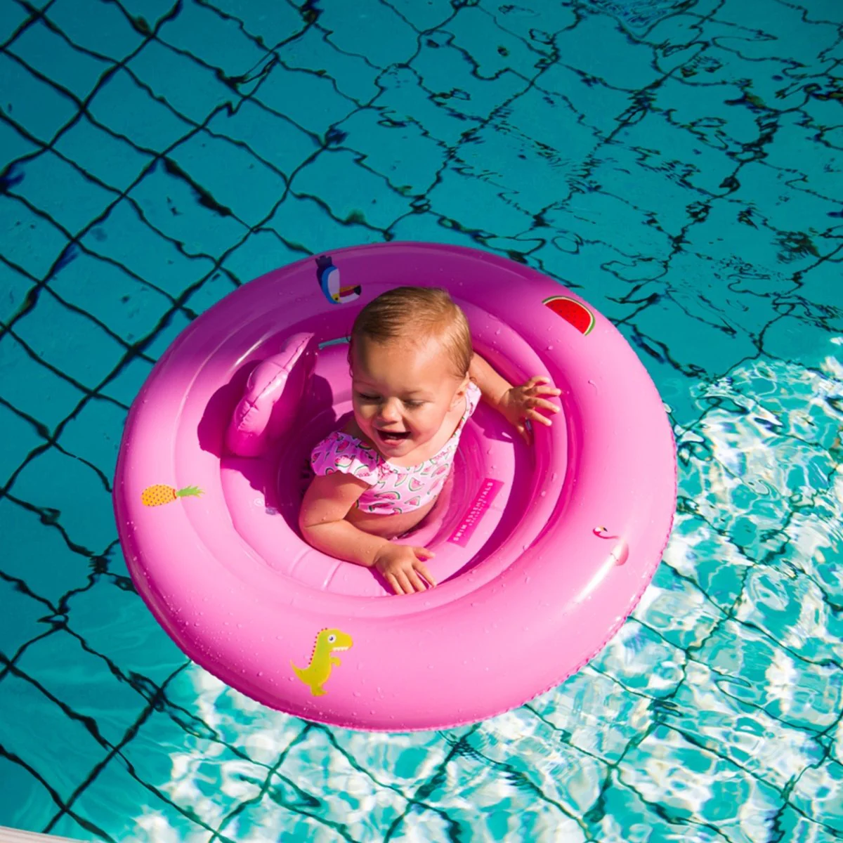 Swim Essentials Zwemband Baby Safari Roze 69cm - Image 6