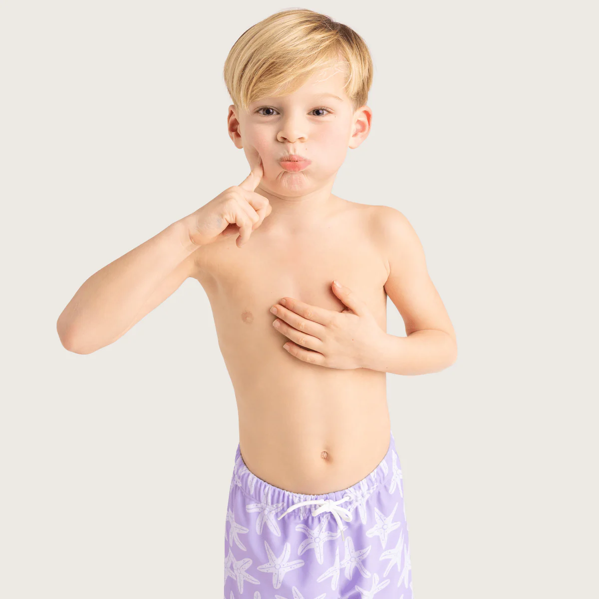 Swim Essentials Zwembroek Kind Lila Sea Stars Shorts - Image 3
