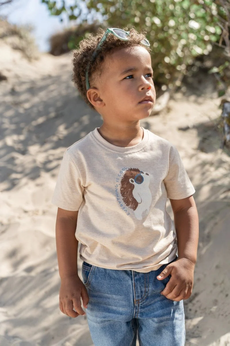 T-shirt korte mouw Biscuit melange - Image 9
