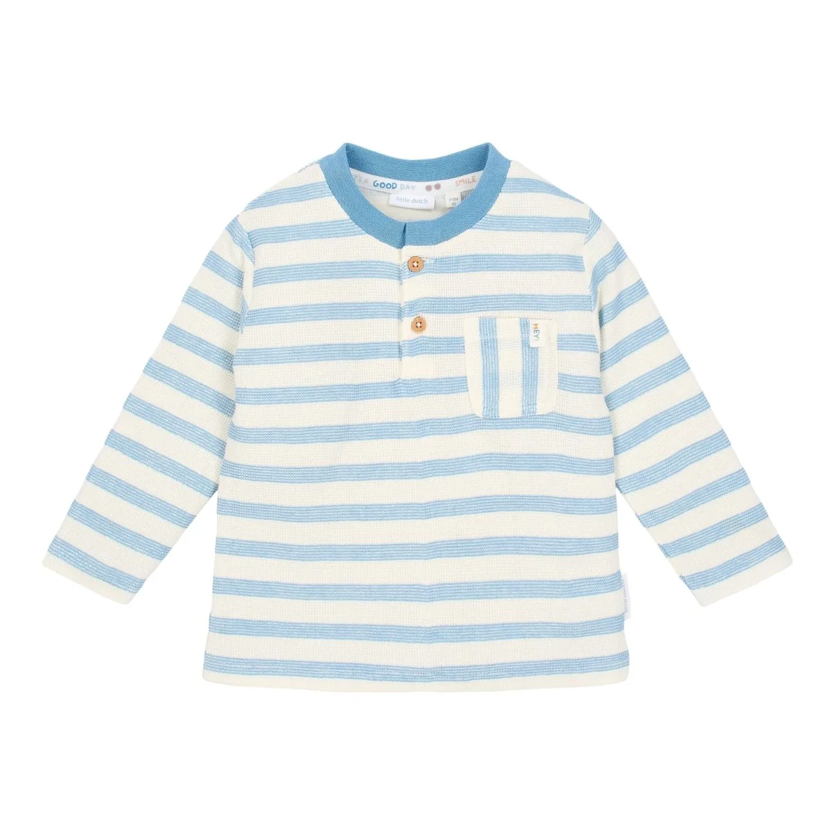 T-shirt lange mouw Steel Blue stripe