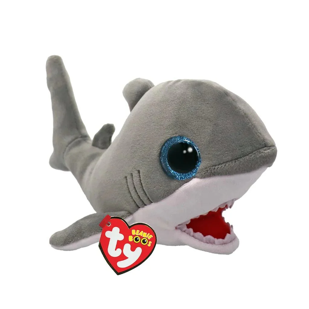 Ty Knuffel Finnegan Shark Gray 15Cm