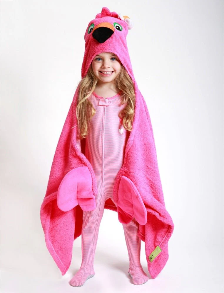 Zoocchini Badcape Baby Franny The Flamingo Katoen - Image 4