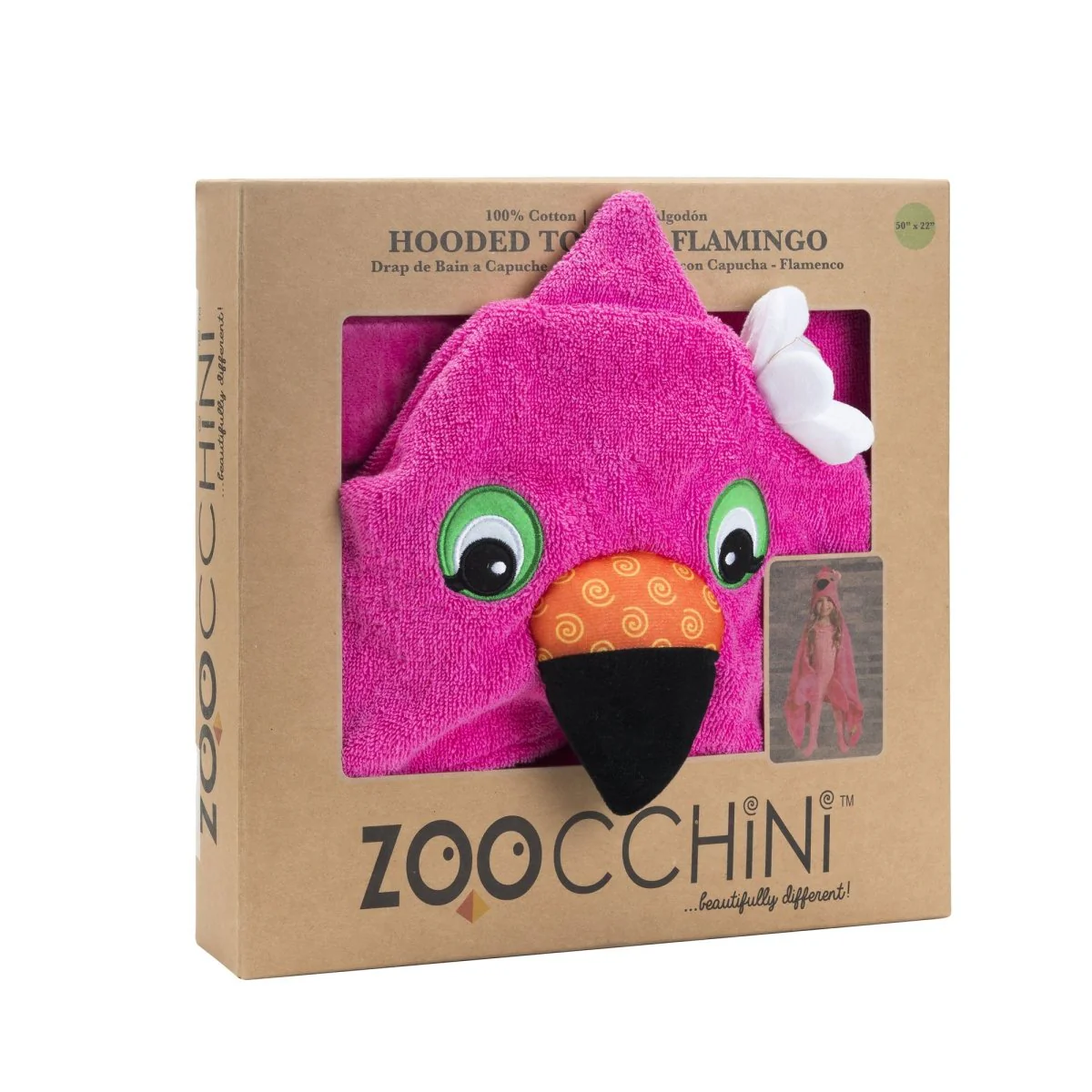 Zoocchini Badcape Baby Franny The Flamingo Katoen - Image 6
